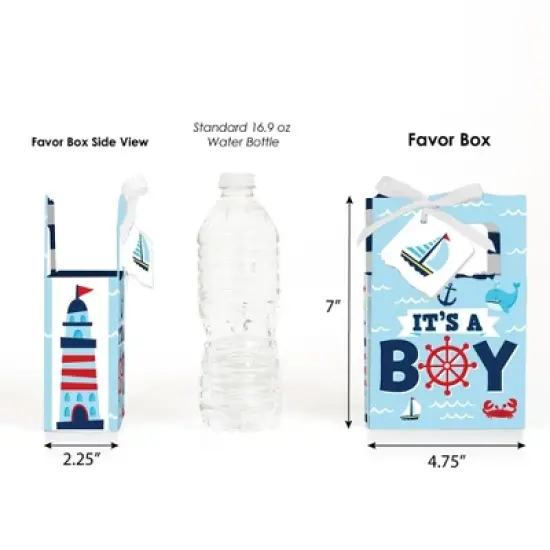 Big Dot of Happiness Ahoy It's a Boy - Nautical Baby Shower Favor Boxes - Set of 12 image {1}