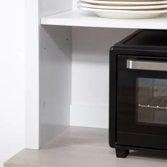 HOMCOM 70" Kitchen Buffet Hutch with 3-Tier Shelving, Freestanding Storage Pantry Cabinet with Adjustable Shelves, Countertop, White image {5}