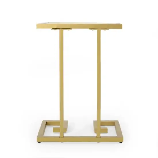 Hickson Modern Glam C Shaped End Table Gold - Christopher Knight Home image {5}