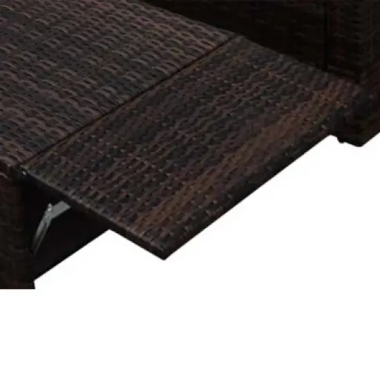 vidaXL Garden Sofa Set Brown Poly Rattan, Powder-Coated Steel Medium image {4}