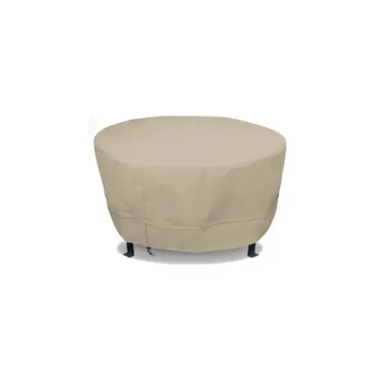 Eevelle 69" Meridian Round Table Fire Pit Cover Khaki image {9}