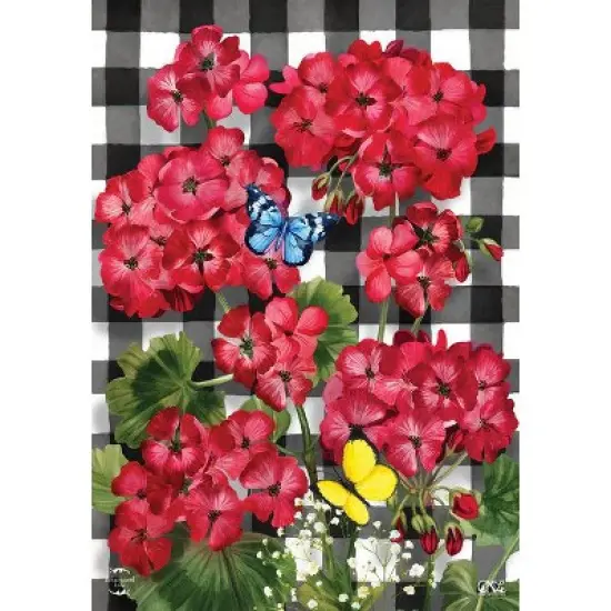 Briarwood Lane Summer Garden Flag 12x18 For Outdoor Checkered Geraniums For Summer Garden Flag Flags For Outside image {2}