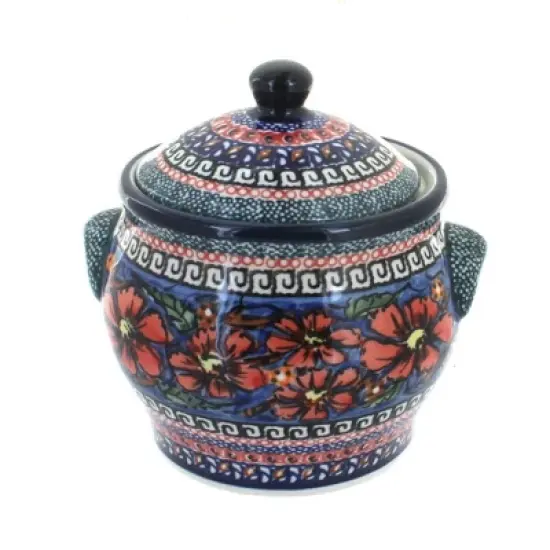 Blue Rose Polish Pottery 1096 Zaklady Small Canister image {8}