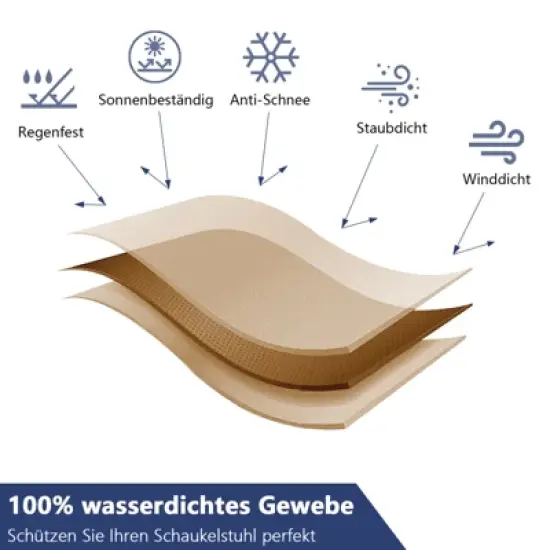 Akefit 82" Swing Chair Cover Waterproof Windproof Outdoor Patio Hammock Cover Black with Zippers image {3}