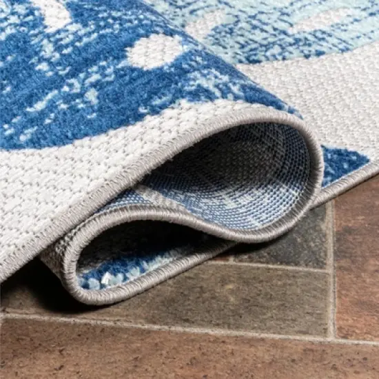 Monstera Tropical Leaf High-Low Indoor/Outdoor Area Rug - JONATHAN Y image {4}