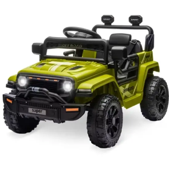 Ride On Truck for Kids, 12V Battery Powered Toy Car with Remote Control, LED Headlight and Music, 25W Toddler Electric Vehicles for Girls Boys 2-6 image {8}