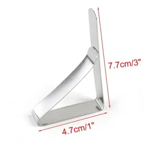 Unique Bargains Metal Table Cloth Holder Silver Tone 3" x 1" x 0.5" 10 Pcs image {4}