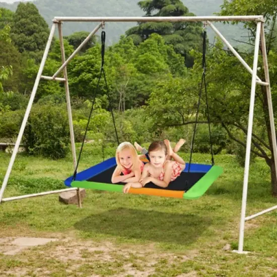 Infans 700lb Giant 60" Platform Tree Swing Outdoor w/ 2 Hanging Straps image {2}