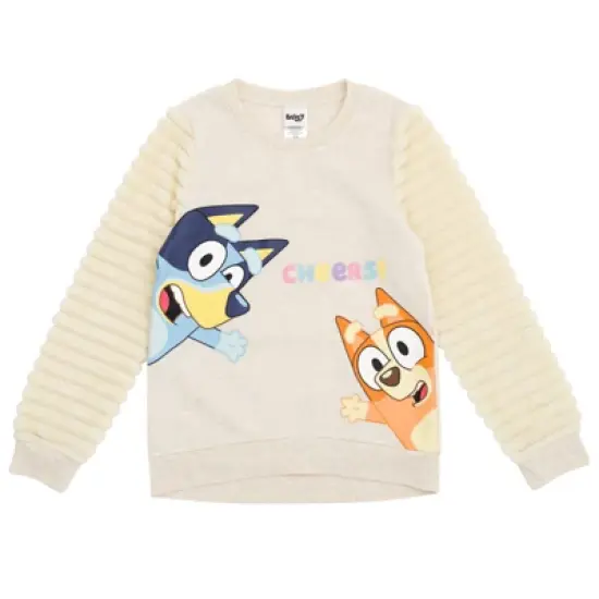 Bluey Bingo Girls Fleece Fur Sweatshirt Toddler to Big Kid image {3}