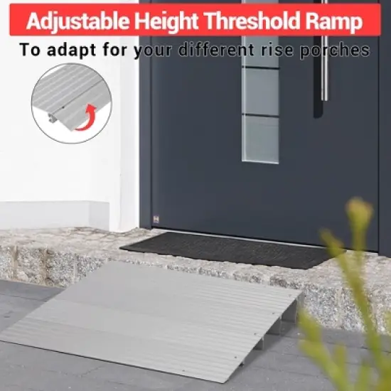 CuisinSmart 4" Rise Threshold Ramps for Doorways, Portable Door Ramps, 700 Lbs Capacity, Adjustable Aluminum Entry Ramp image {5}