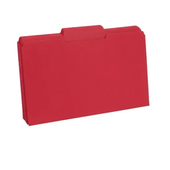 Staples Colored Top-Tab File Folders 3 Tab Red Legal Size 100/Pack 224550 image {3}