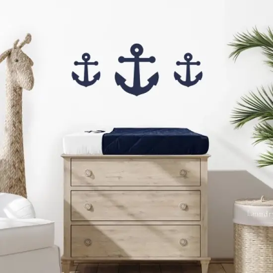 Sweet Jojo Designs Anchors Away Changing Pad Cover - Blue image {1}