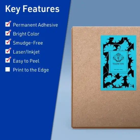 Avery Bright Blue Paper Labels, 5.5" x 8.5" Rectangle image {1}