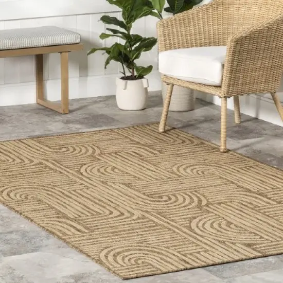 nuLOOM Lynne Abstract Maze Indoor/Outdoor Area Rug image {8}