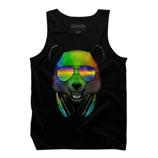 Men's Design By Humans DJ Panda By clingcling Tank Top image {4}