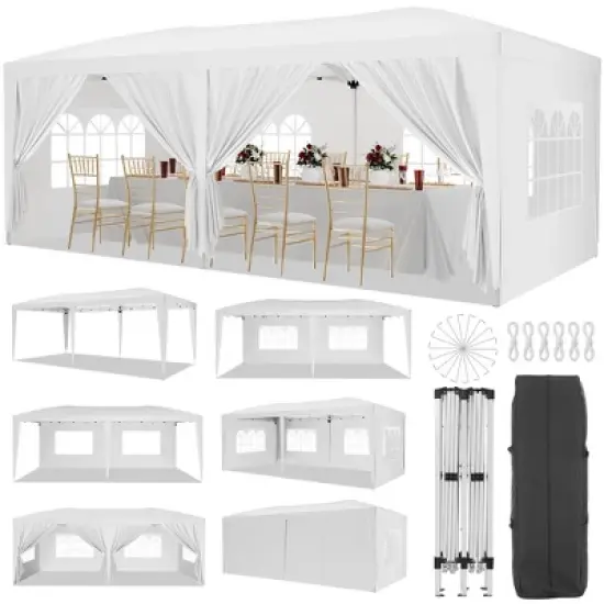 10 x 20Ft Pop Up Canopy Tent with 6 Removable Sidewalls, Waterproof and UV Protection 50+ for Outdoor Sun Shelter image {8}