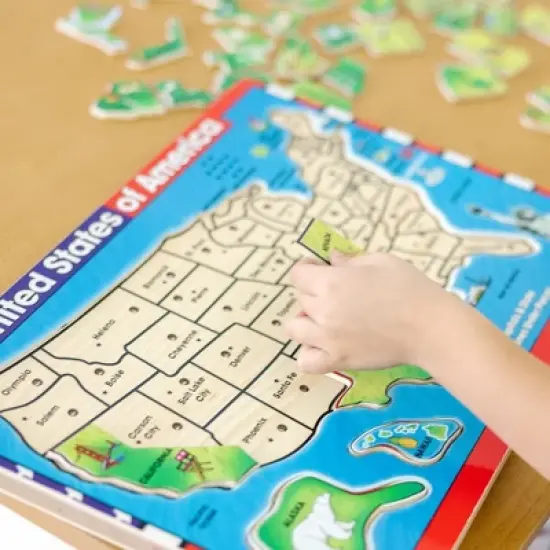 Melissa & Doug USA Map Sound Puzzle - Wooden Peg Puzzle With Sound Effects (40pc) image {6}