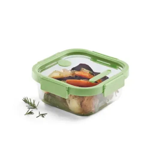 Lekue 100% Airtight Square Glass Food Storage Container, 37 oz image {1}