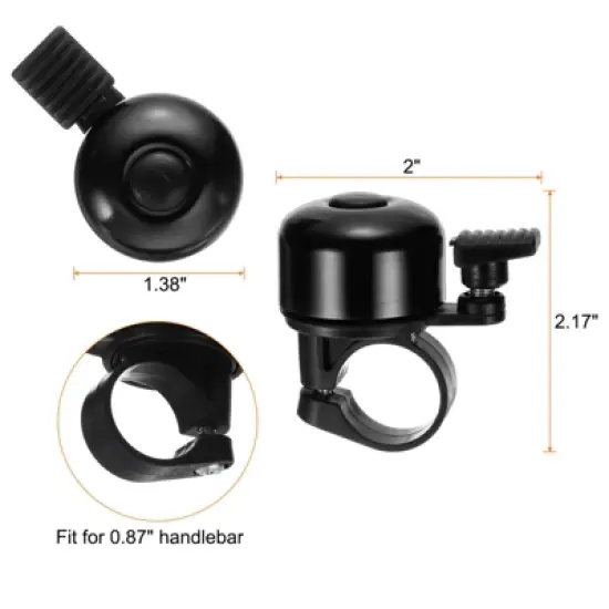 Unique Bargains Aluminum Loud Crisp Clear Sound Mini Scooter Bicycle Bell image {1}