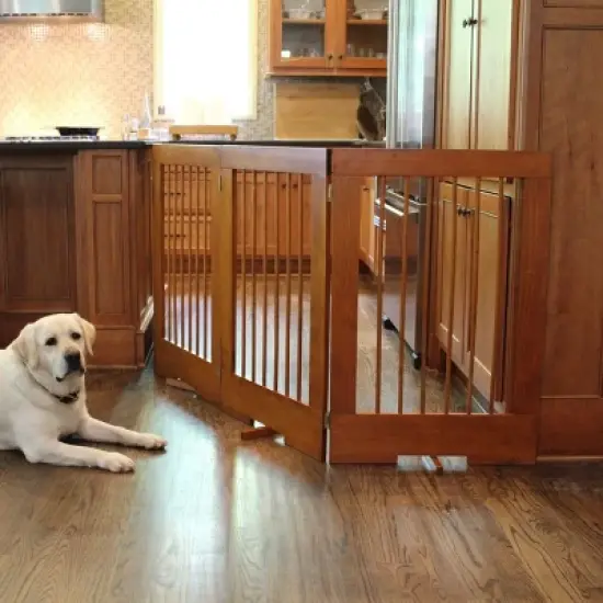 Cardinal Gates 4PG 4-Panel Freestanding Pet Gate - Adjustable Wooden Dog Gate image {3}