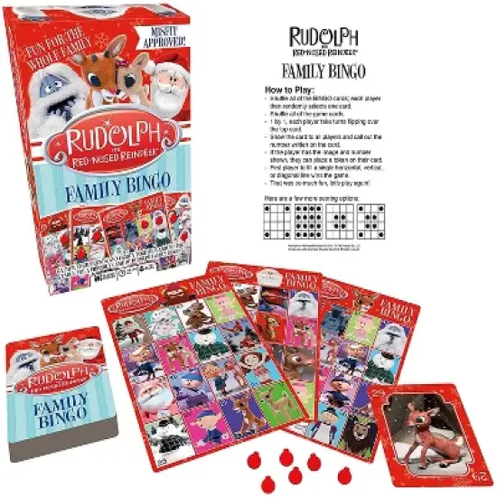 Aquarius Puzzles Rudolph The Red Nosed Reindeer Family Bingo Game image {1}