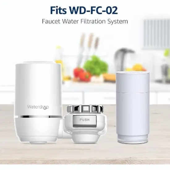 Waterdrop Ultra Filtration Faucet System Replacement Water Filters for Skin Care, WD-FF-02A Fits WD-FC-02, Last Up to 9 Months, Pack of 3 image {6}