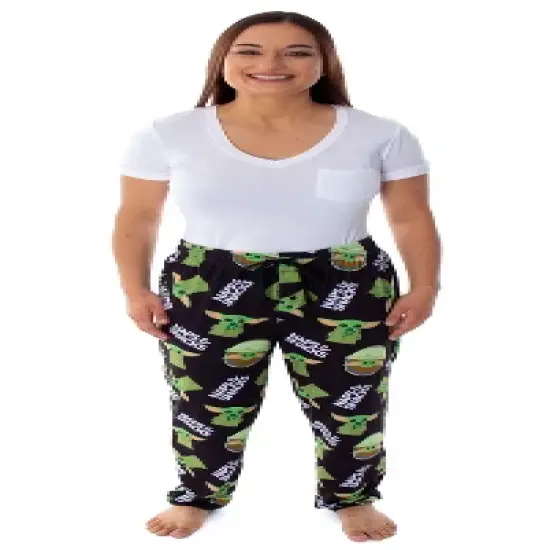 Star Wars Men's Baby Yoda Snacks And Naps Sleep Lounge Pajama Pants image {4}