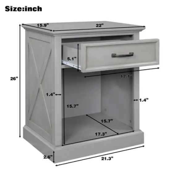 Modern Wooden Nightstand with Drawers Storage - ModernLuxe image {3}