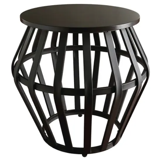 Pelham Drum Accent Table Black - Inspire Q image {1}