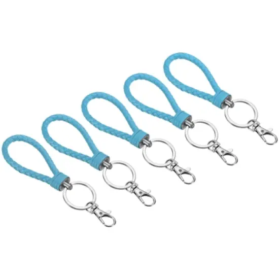 Unique Bargains Plastic Wear-resistant ID Card Wristlet Keychains 5 Pcs image {5}