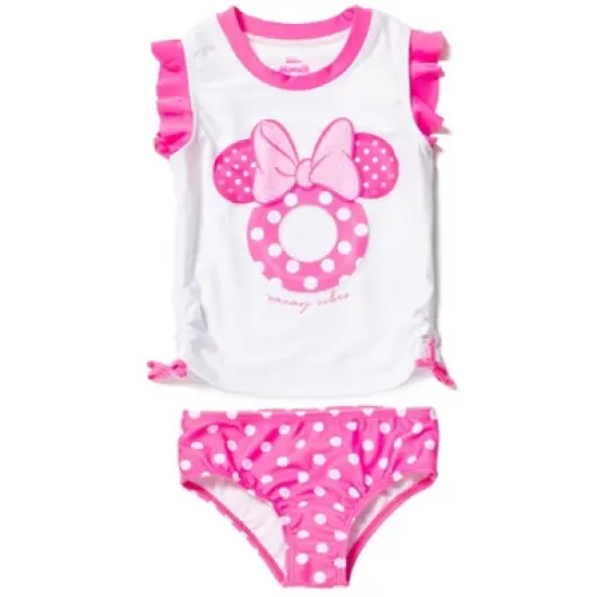 Disney Minnie Mouse Baby Girls Racerback Tankini Top and Bikini Bottom Swim Set Little Kid image {6}