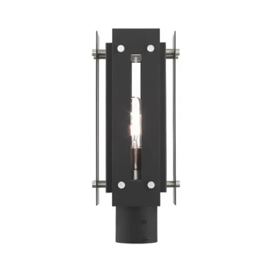 Livex Lighting Utrecht 1 - Light Post Light in  Black/Brushed Nickel image {3}
