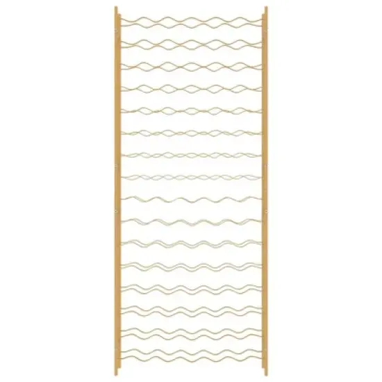 vidaXL Elegant Gold Metal Wine Rack - Freestanding Bottle Holder, Stores 96 Bottles, for Modern Home Bar/Kitchen Storage - 25.2" x 8.7" x 61.8" image {3}