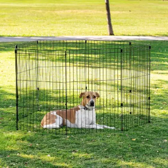 IRIS USA Exercise 8 Panel Wire Metal Pet Playpen for Dog image {1}