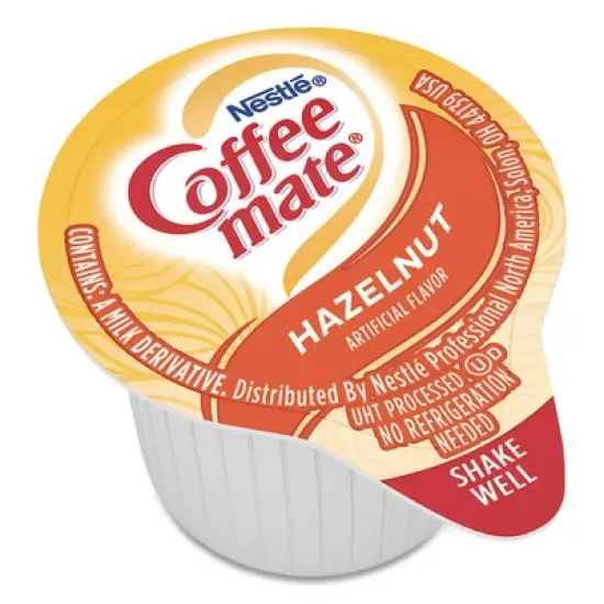 Coffee mate Liquid Coffee Creamer, Hazelnut, 0.38 oz Mini Cups, 180/Carton image {1}