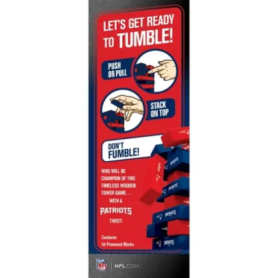 MasterPieces Real Wood Block Tumble Towers - NFL New England Patriots image {3}