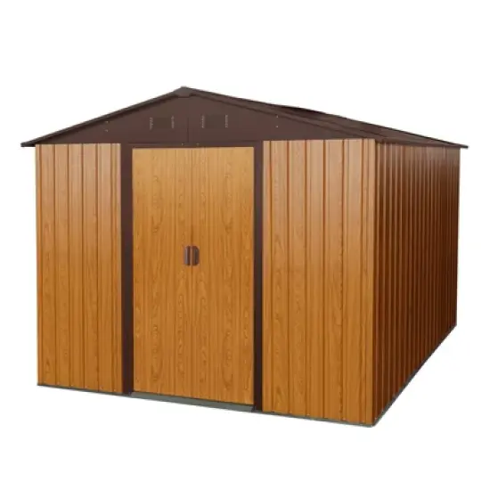 NicBex  Outdoor Metal Storage Shed with Lockable Doors for Backyard Garden,Patio image {5}