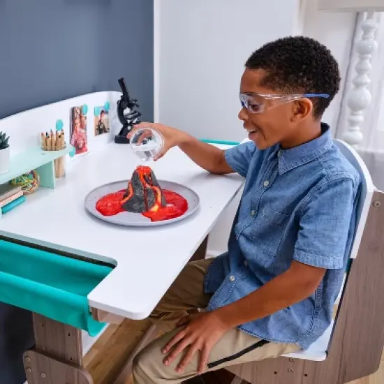 KidKraft Grow Together Pocket Adjustable Desk with Hutch and Chair image {7}