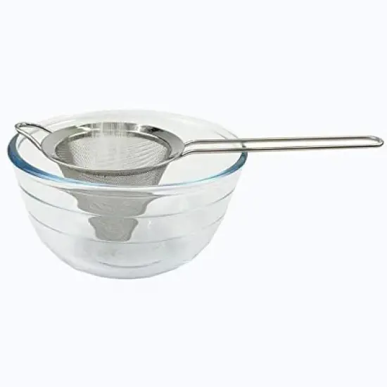 SAMMART Stainless Steel Mesh Strainer with Straight Handle - Conical Sieve Strainer (Set of 2) image {5}