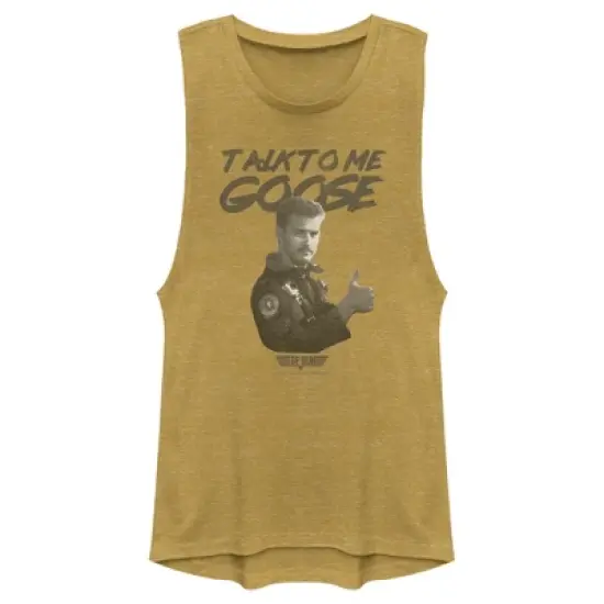 Junior's Top Gun Talk to Me Goose Thumbs Up Festival Muscle Tee image {3}