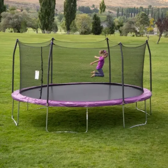 Skywalker Trampolines 17' Oval Trampoline with Enclosure - Purple image {1}