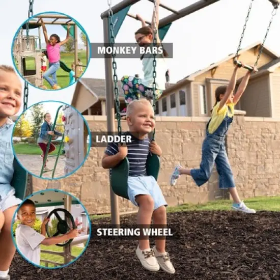 Lifetime Kid's Adventure Tower Swing Set with Monkey Bars, (91199) image {3}