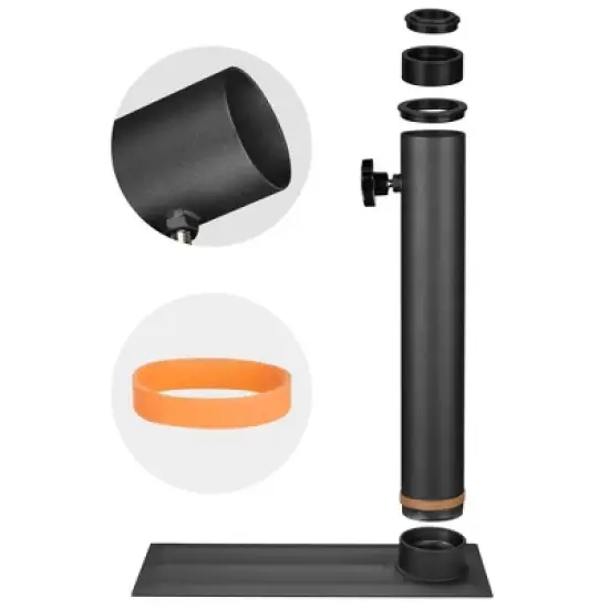 Yescom EZ GO 25ft Telescopic Flag Pole Kit Wheel Tire Mount Stand Upgrade Rotating Lock Outdoor Camper RV Tailgate Black image {3}