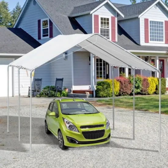 Outsunny 10'x20' Carport Heavy Duty Galvanized Car Canopy with Included Anchor Kit, 3 Reinforced Steel Cables image {1}