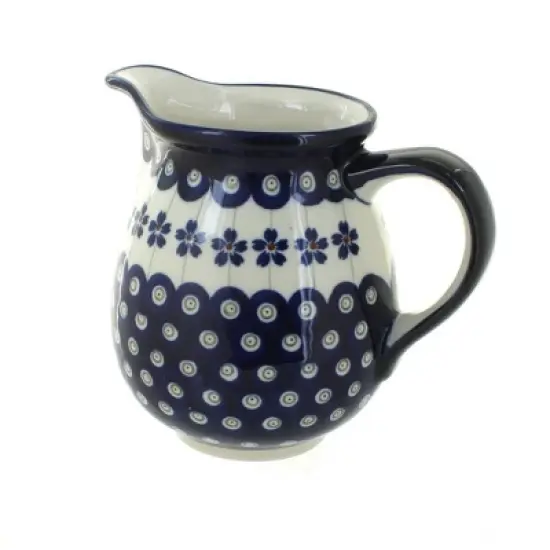Blue Rose Polish Pottery 951 Zaklady Small Pitcher image {5}