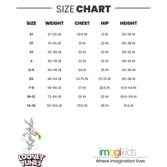 LOONEY TUNES Buggs Bunny Girls Zip Up Costume Pajama Coverall Toddler image {6}