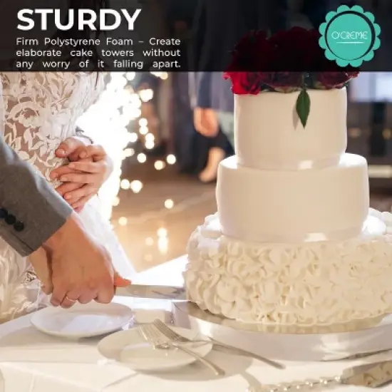 O'Creme Square Cake Dummy for Display Decorating, Styrene 3" High image {5}