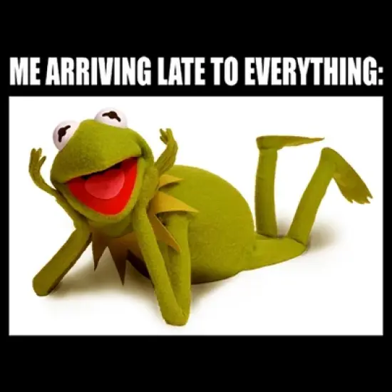 Men's The Muppets Kermit Meme  T-Shirt - Black - 1X Big Tall image {1}