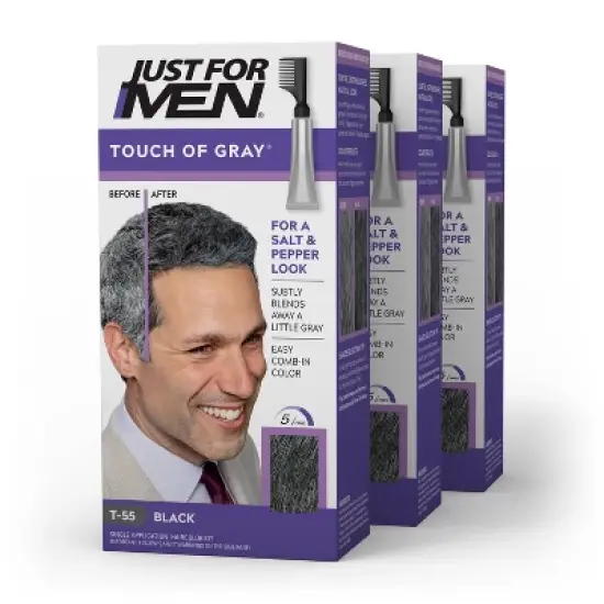 Just For Men Touch of Gray, Gray Hair Coloring for Men's with Comb Applicator Great for a Salt and Pepper Look image {4}