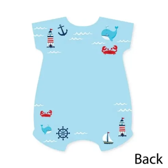 Big Dot of Happiness Ahoy It's a Boy - Shaped Thank You Cards - Nautical Baby Shower Thank You Note Cards with Envelopes - Set of 12 image {3}